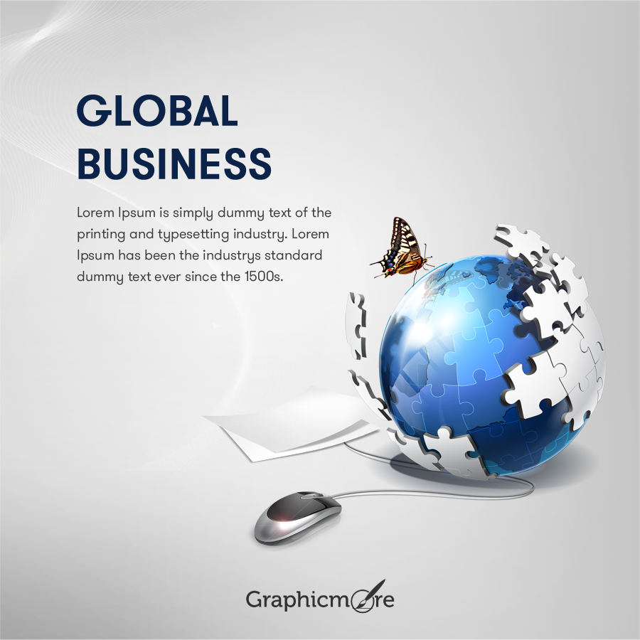 Global Business Banner Design Free PSD Download