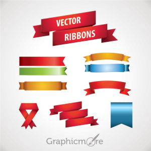 Ribbon & Badge Set Design Free Vector Download