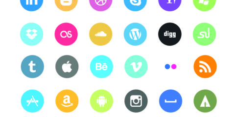 Flat Social Media Rounded Icons Design Free Vector File