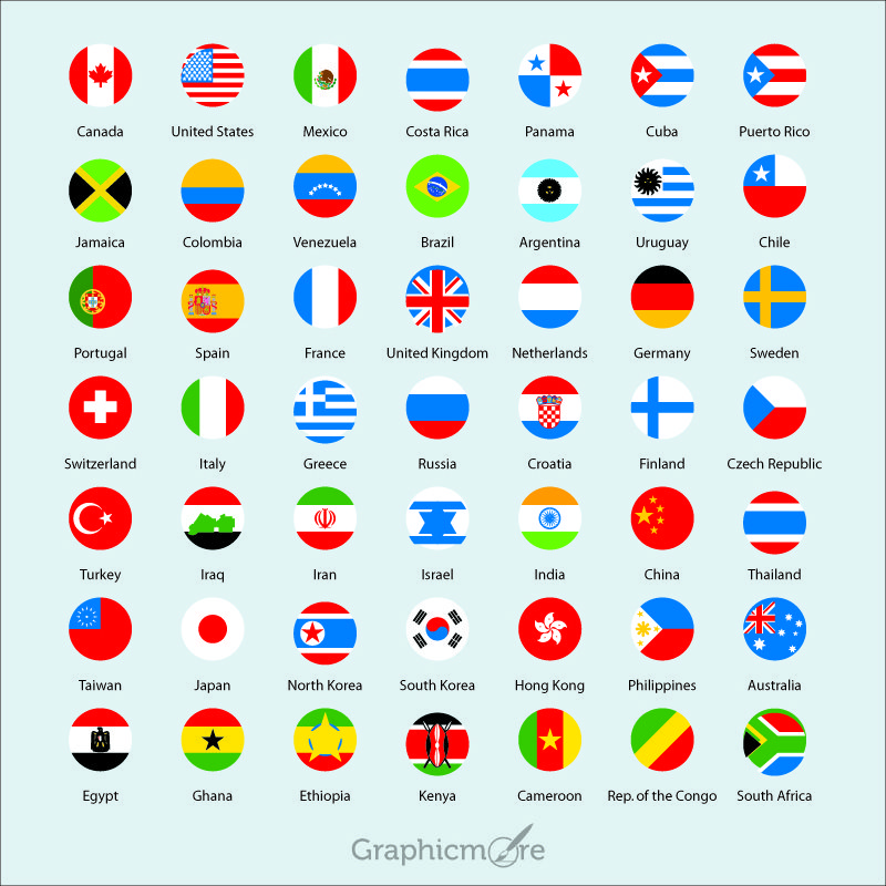 International Flags Icons Pack Free Vector File