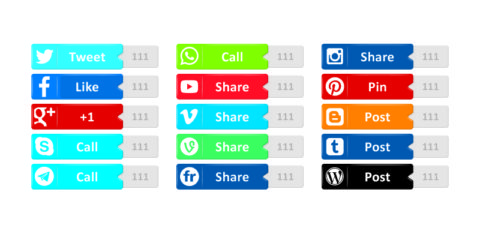 Social Media Buttons Design Free Vector File