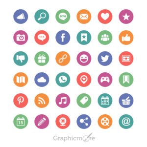 Social Media Circle Icons Design Free Vector File