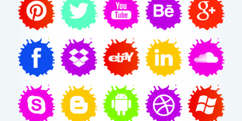 Social Media Paint Spaltter Icons Set Free Vector File
