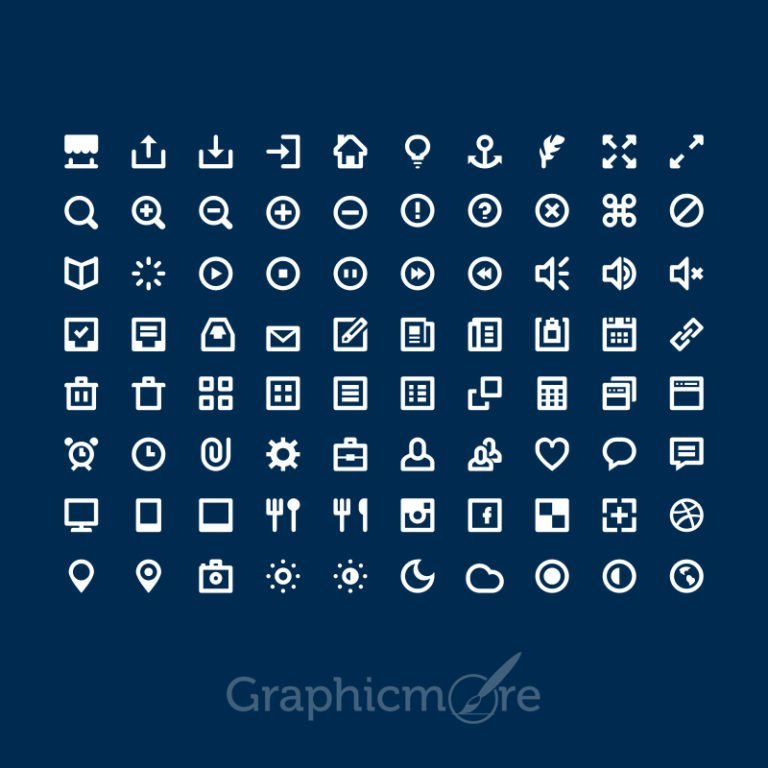 Top 80 Icons Design Free PSD File for Website Download