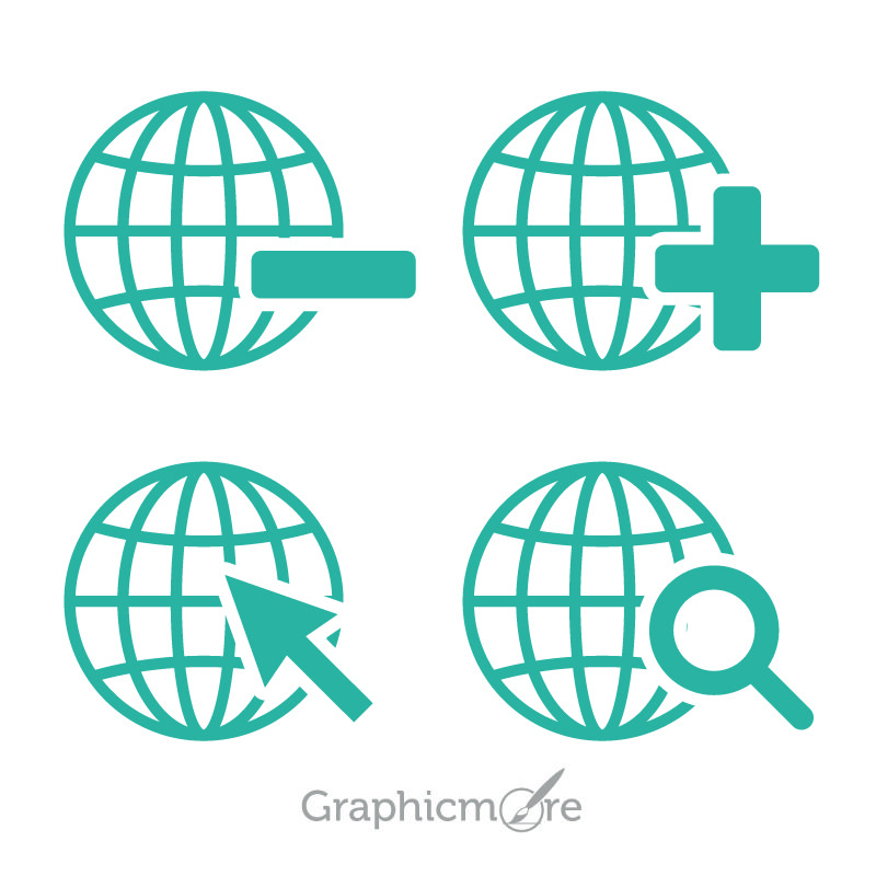 World Shape Icons Design Free Vector File