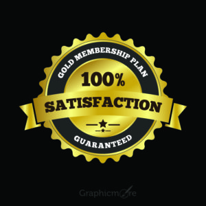 100% Satisfaction Label Badge Design Free Vector Download