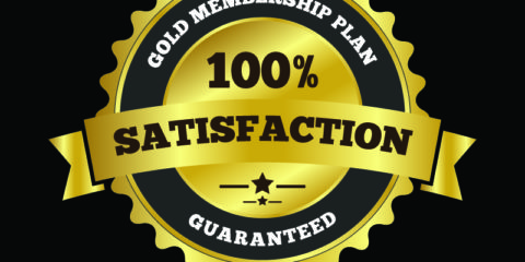 100% Satisfaction Label Badge Design Free Vector Download