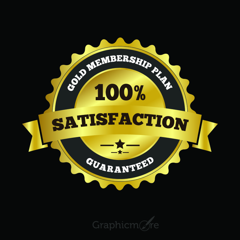 100% Satisfaction Label Badge Design Free Vector Download