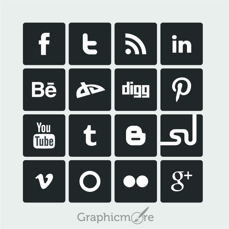 vector simple social media icons