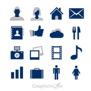 16 iOS Tab Bar Vector Icons Set Design