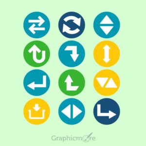 Arrow Icons Set Design Free Vector File