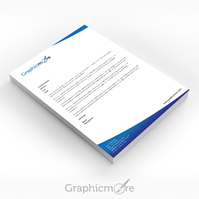 Blue Corporate Letterhead Design Free PSD File Download