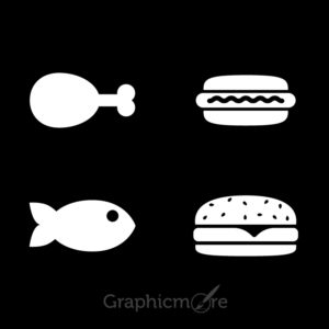 Camp Food Vector Icons Set Design