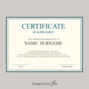 Certificate of Achievement Template Design Free Vector File