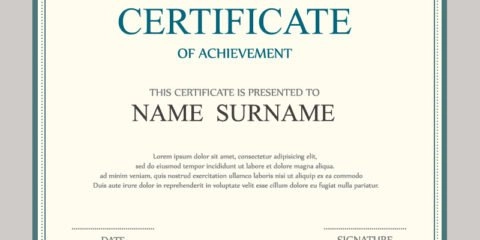 Certificate of Achievement Template Design Free Vector File