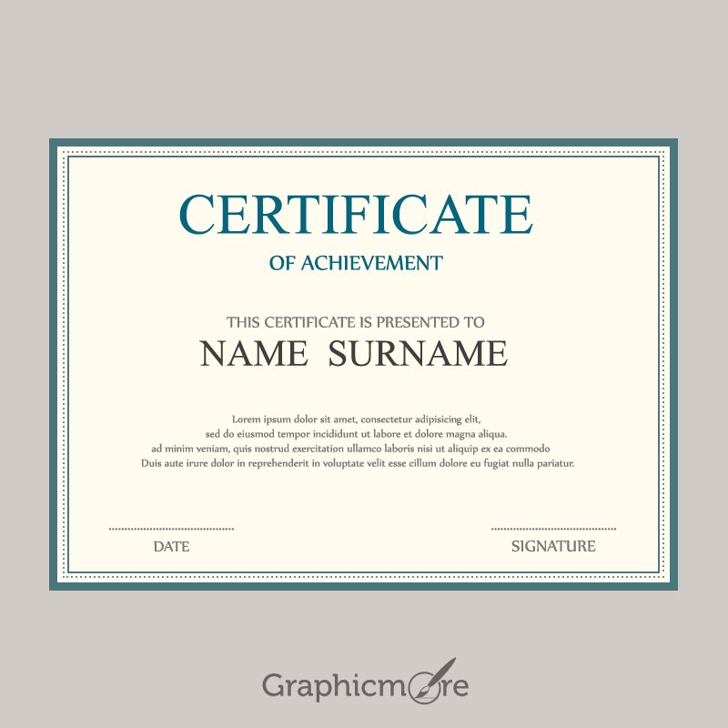 Certificate of Achievement Template Design Free Vector File