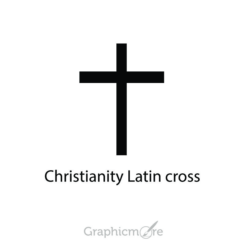 Christianity Latin Cross Symbol Design Free Vector File