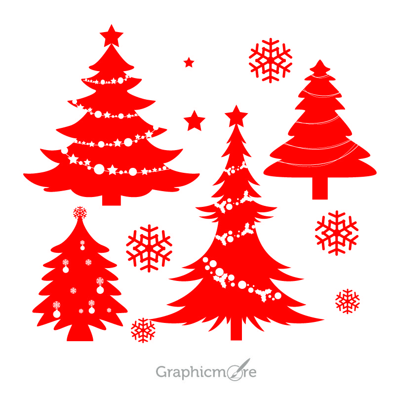 Christmas Tree Silhouette Design Free Vector File