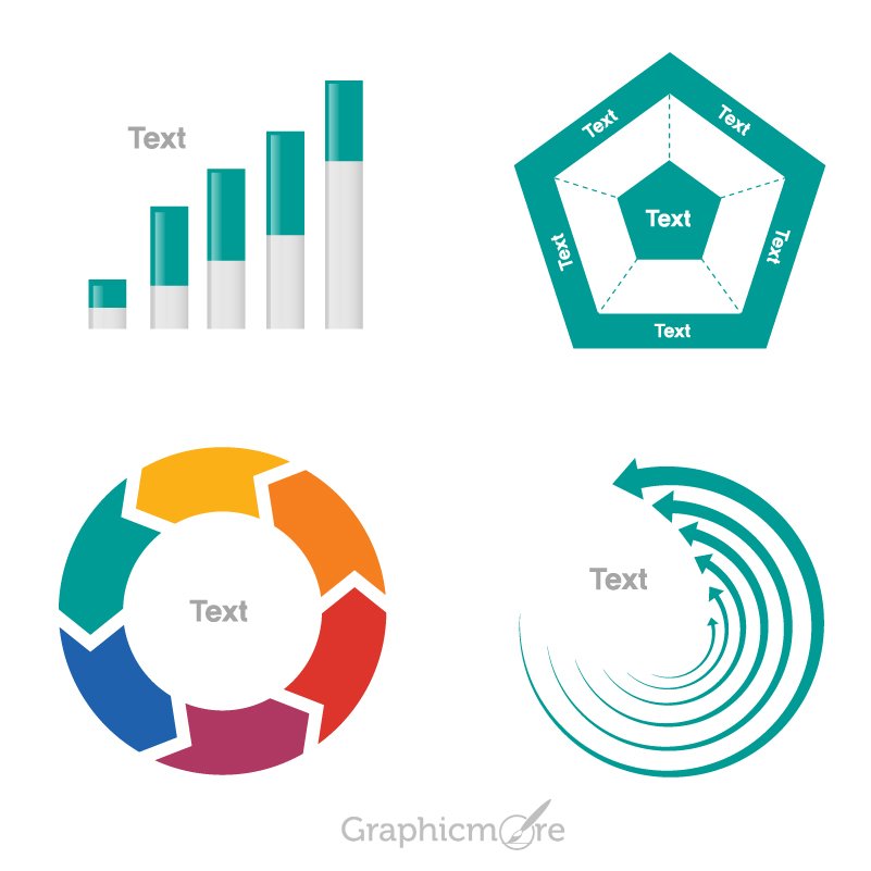 Clean Business Data Statistic Design Elements for Infogrpahics