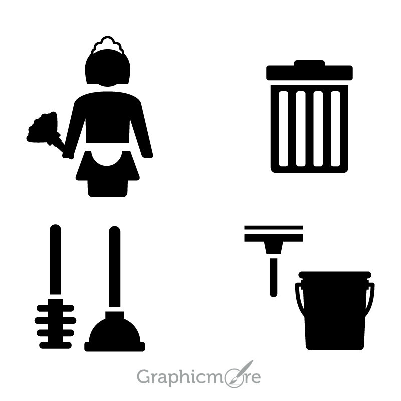 Cleaning Vector Icons Design Free Vector File