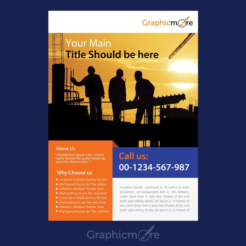 Construction Company Flyer Design Free PSD Download