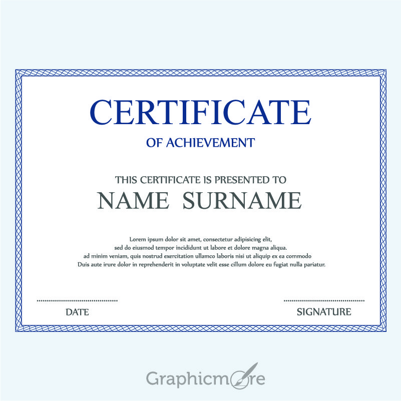 Corporate Cerificate Template Design Free Vector File