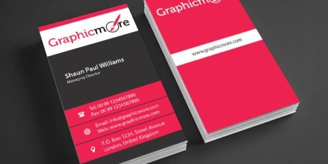 Corporate Vertical Business Card Design Free PSD File