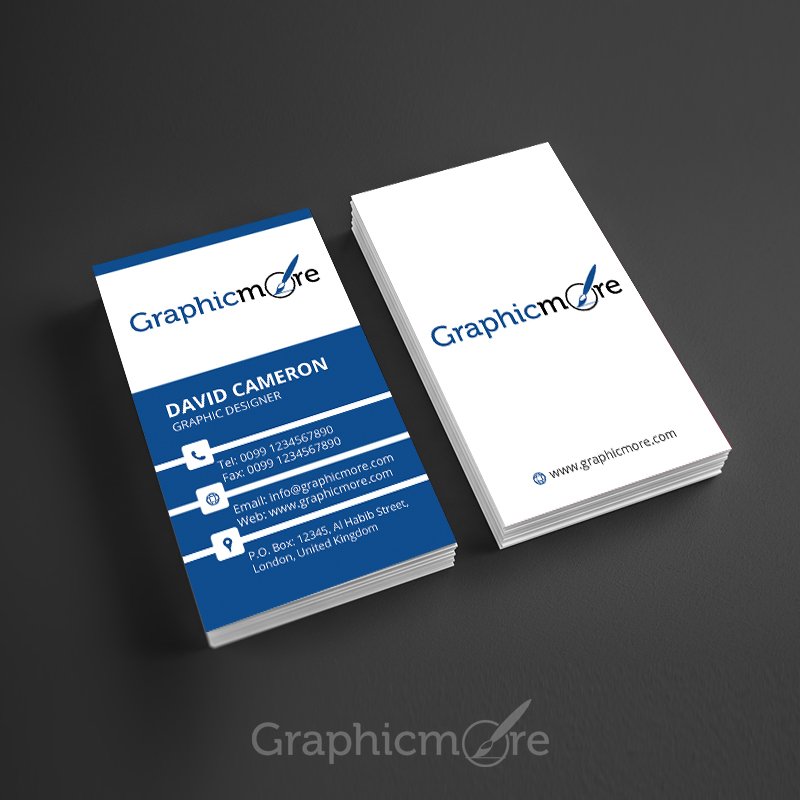 Corporate Vertical Business Card Template Design Free PSD File by Graphicmore