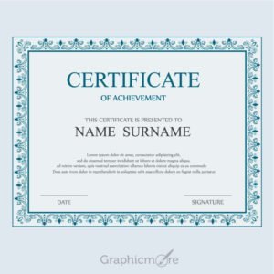Elegant Certificate Template Design Free Vector File