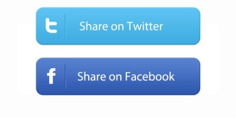 Facebook & Twitter Social Share Buttons Free PSD File