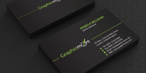 Free Black Business Card Template Design by GraphicMore