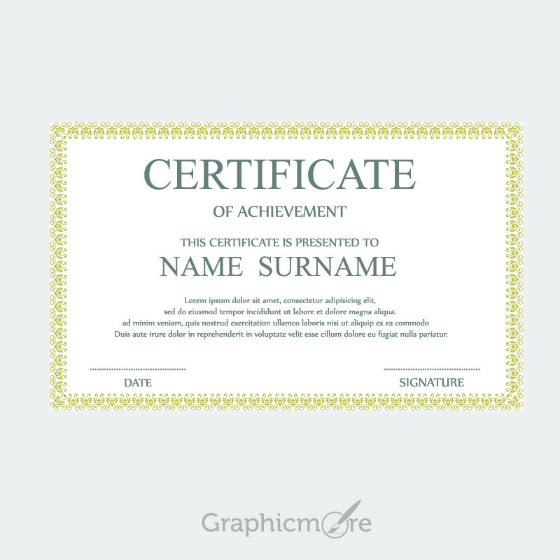 Golden Border Certificate Template Design Free Vector File