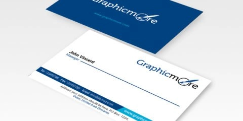 GraphicMore Navy Blue Business Card Design Free PSD File