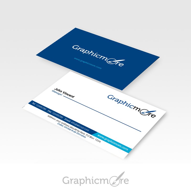 GraphicMore Navy Blue Business Card Design Free PSD File