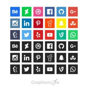 GraphicMore Social Media Icons Design Free Vector File
