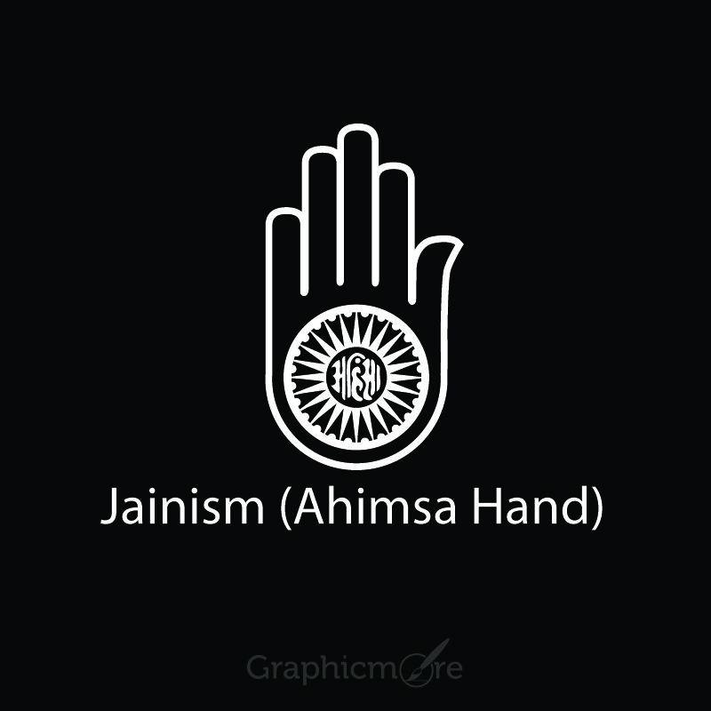 Jainism Ahimsa Hand Symbol Design Free Vector File