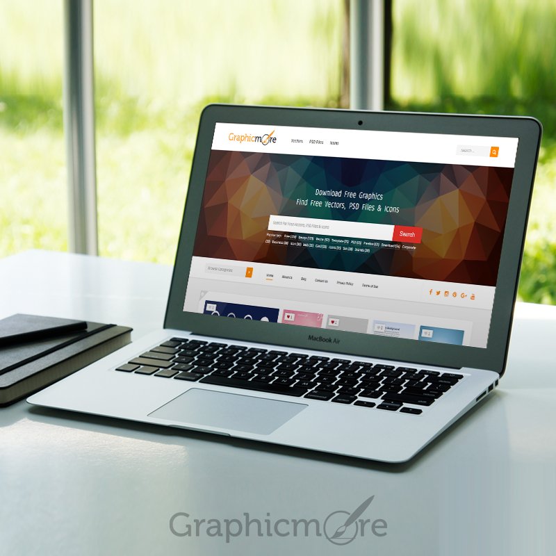 Download MacBook Air MockUp Design Free PSD File Download