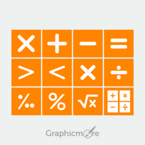 Math Symbols Set Design Free Vector File by GraphicMore