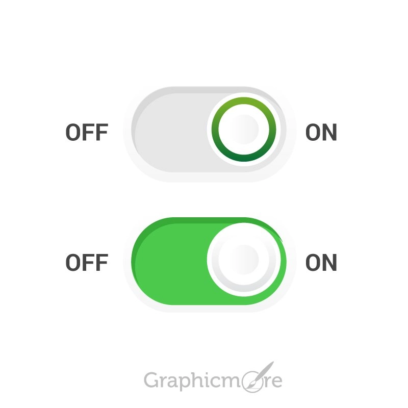 On Off Toogle Button Free Vector File by GraphicMore