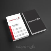 Red Lines Vertical Business Card Template Design