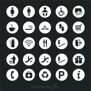 Service Sign Round Icons Design Collection Free Vector File by GraphicMore