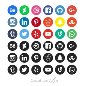 Social Media Icons Design Free Vector File by GraphicMore