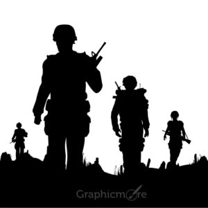 Soldiers Silhouettes Vector Set Design