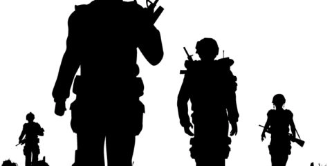 Soldiers Silhouettes Vector Set Design