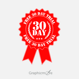 Trial Ribbon Badge Design Free Vector File by GraphicMore