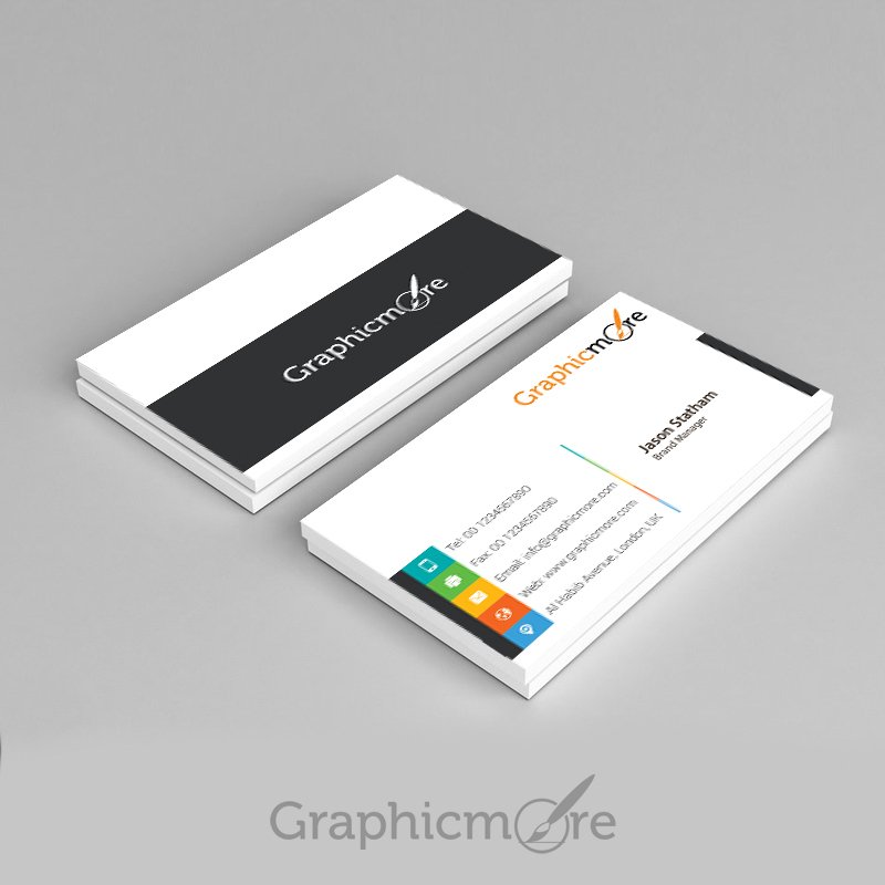 Vibrant Multicolor Business Card Template Design Free PSD File