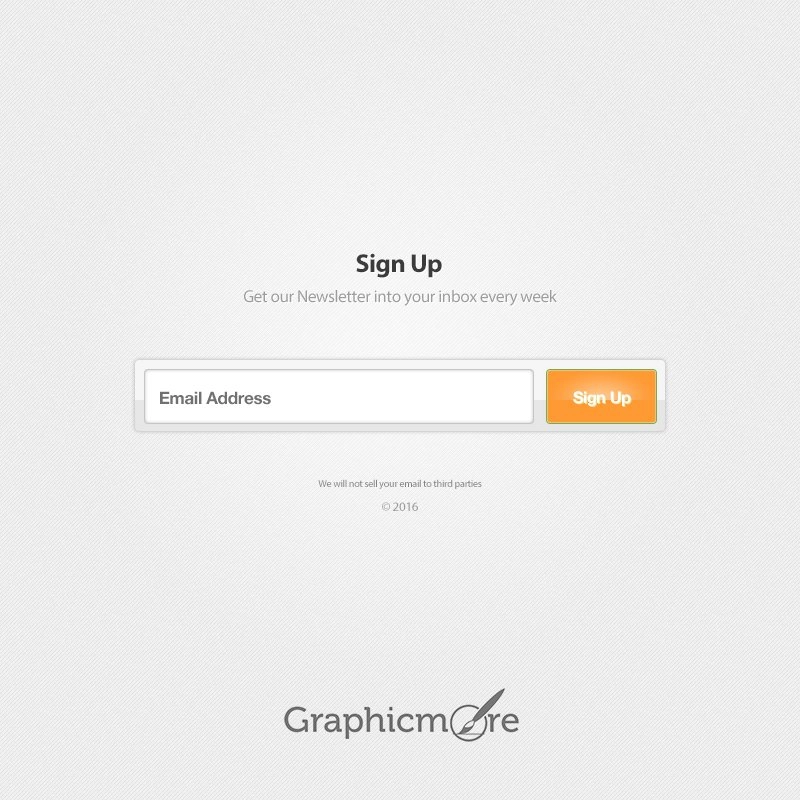 Weekly Newsletter Signup Form by GraphicMore