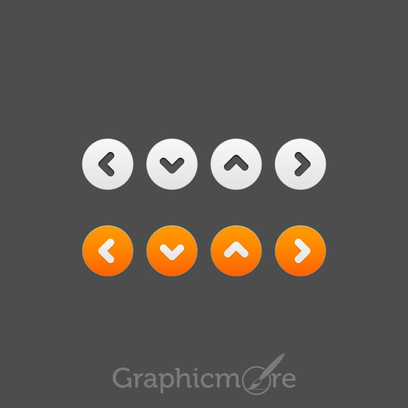 White and Orange Button Free PSD File Download