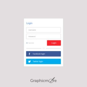 Login With Facebook Twitter Free PSD