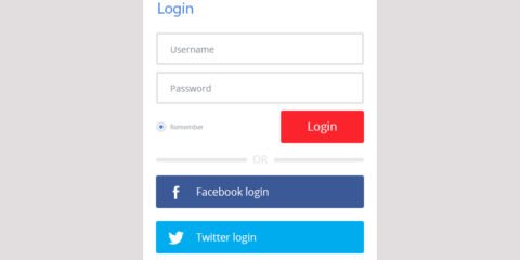 Login With Facebook Twitter Free PSD